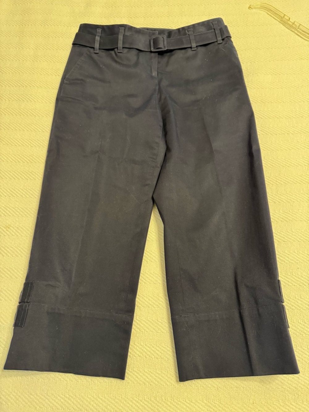 LOFT Navy Cropped Pants with Belt - 0P